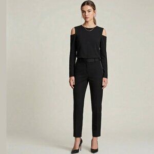 ALL SAINTS Cold Shoulder Top Mesh Detail Womens M Quiet luxury Grunge GNO Sexy